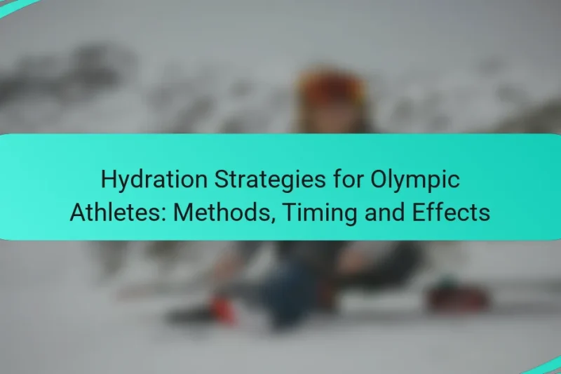 Hydration Strategies for Olympic Athletes: Methods, Timing and Effects