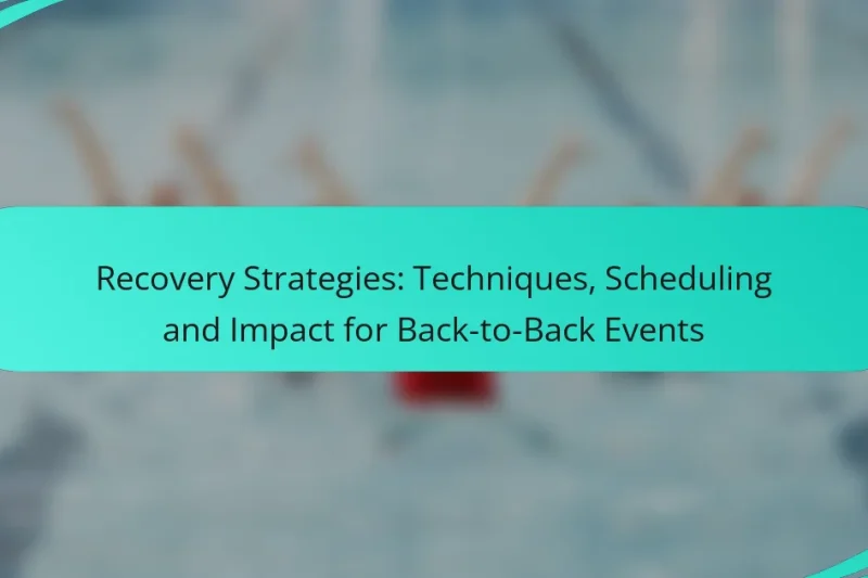 Recovery Strategies: Techniques, Scheduling and Impact for Back-to-Back Events