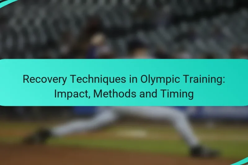 Recovery Techniques in Olympic Training: Impact, Methods and Timing