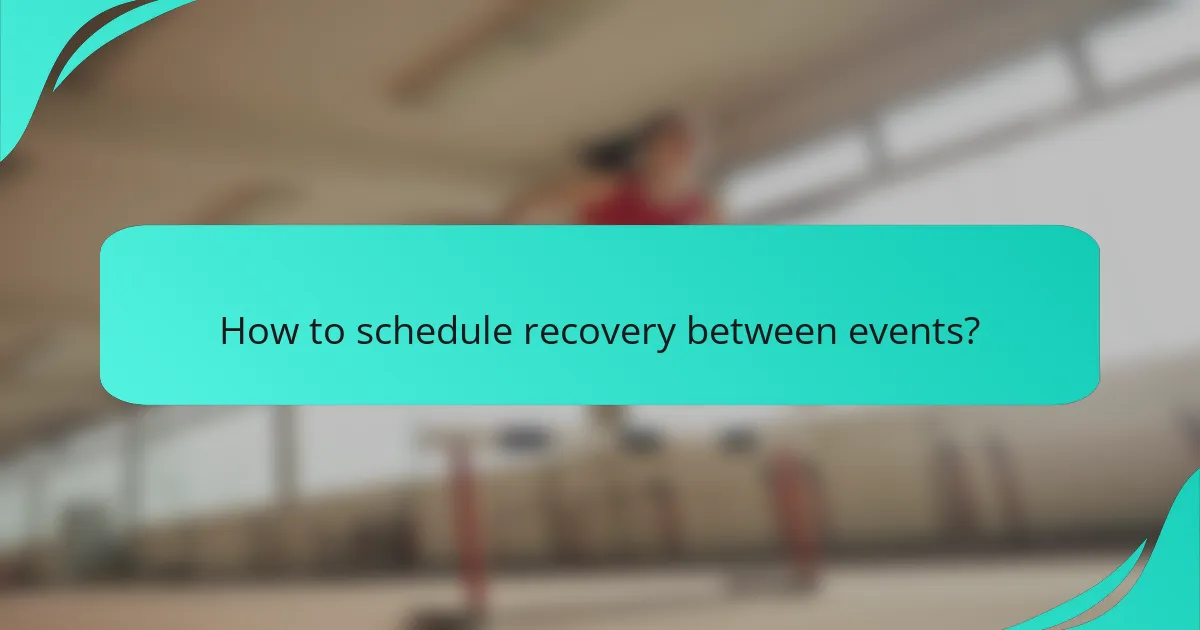 How to schedule recovery between events?